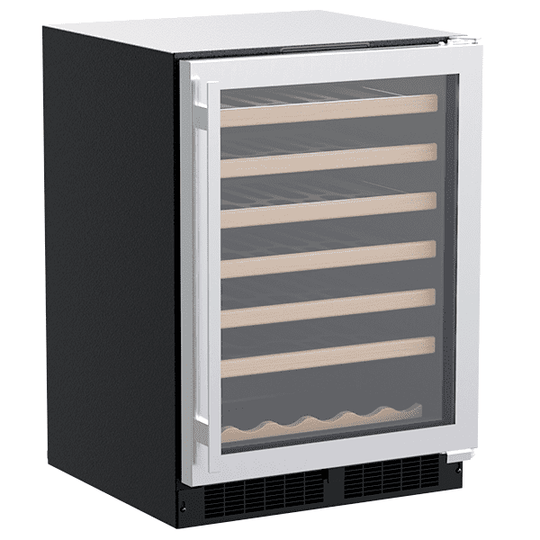 Marvel MLWC124SG01A 24-In Built-In Single Zone Wine Refrigerator With Wine Cradle With Door Style - Stainless Steel Frame Glass