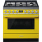 Smeg CPF36UGMYW Portofino Pro-Style Dual Fuel Range, Yellow, 36