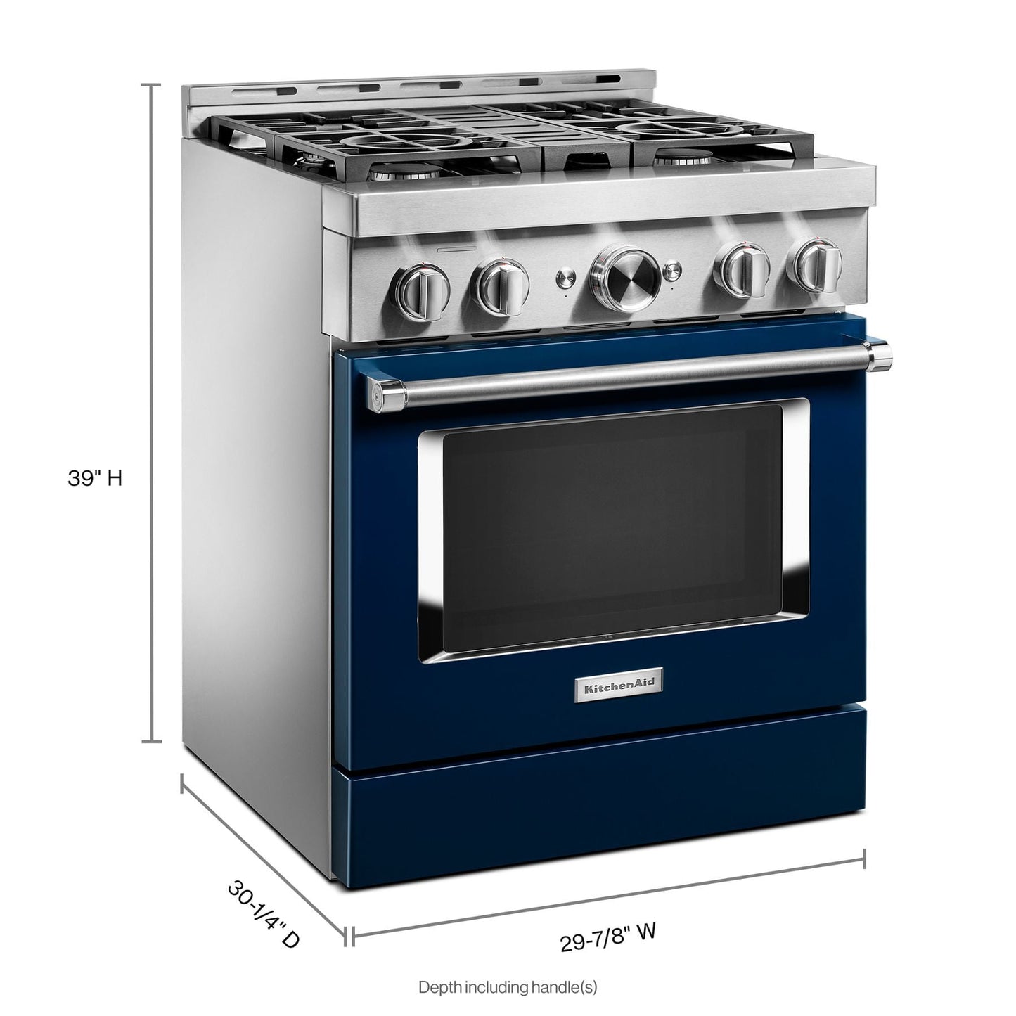 Kitchenaid KFGC500JIB Kitchenaid® 30'' Smart Commercial-Style Gas Range With 4 Burners - Ink Blue