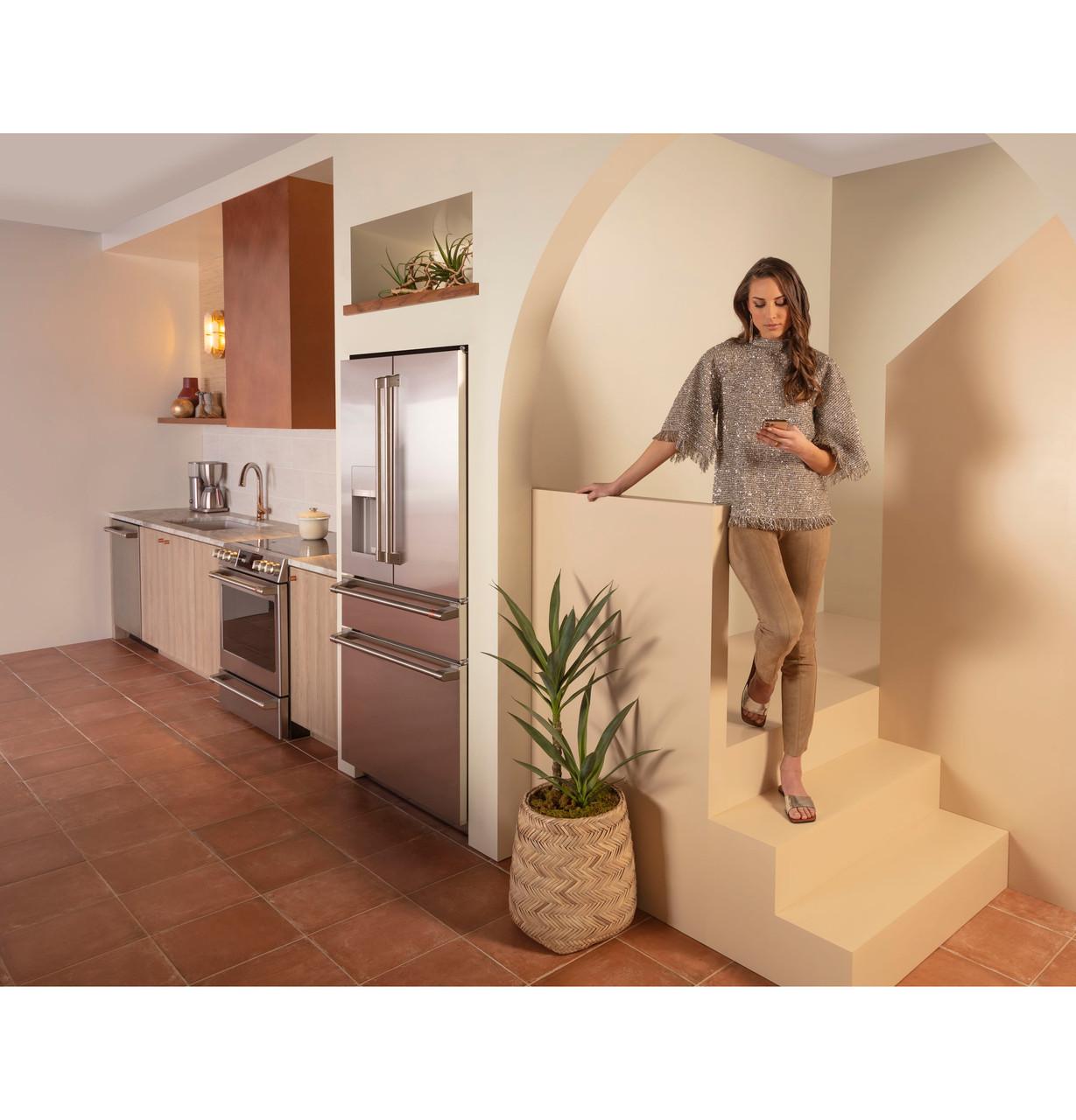 Cafe CXE22DP2PS1 Café&#8482; Energy Star® 22.3 Cu. Ft. Smart Counter-Depth 4-Door French-Door Refrigerator