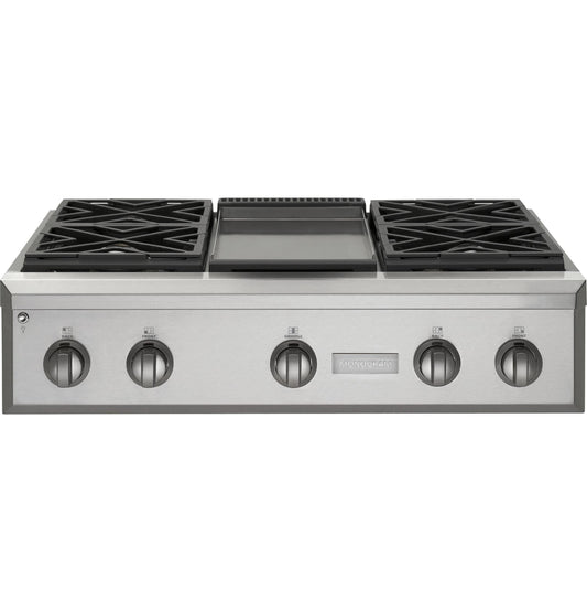 Monogram ZGU364NDPSS Monogram 36" Professional Gas Rangetop With 4 Burners And Griddle (Natural Gas)