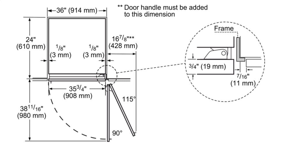 Thermador T36BB910SS 36-Inch Built-In Stainless Steel Masterpiece® Two Door Bottom Freezer