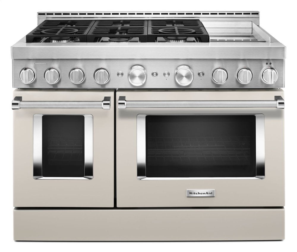 Kitchenaid KFGC558JMH Kitchenaid® 48'' Smart Commercial-Style Gas Range With Griddle - Milkshake