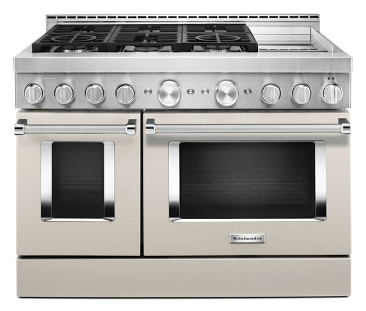 Kitchenaid KFGC558JMH Kitchenaid® 48'' Smart Commercial-Style Gas Range With Griddle - Milkshake