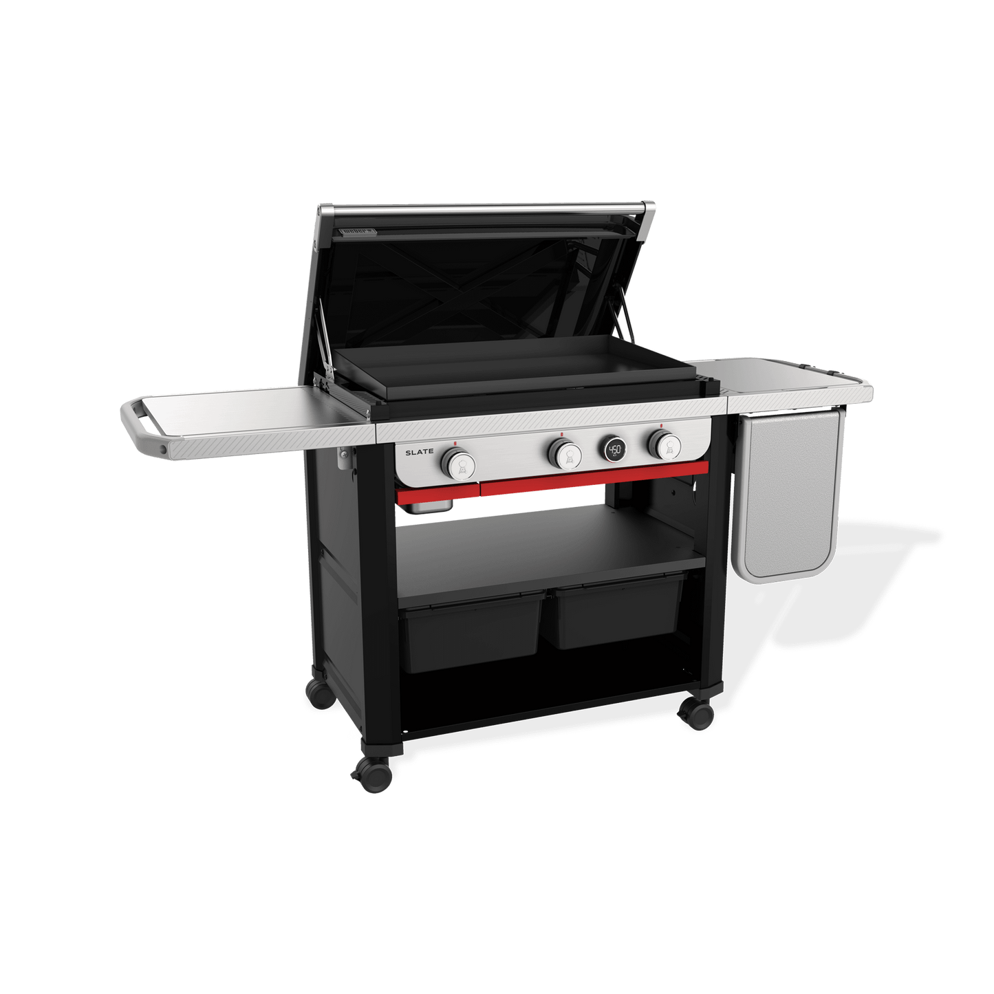 Weber 1500013 Slate&#8482; 30" Rust-Resistant Griddle With Extendable Side Table - Black