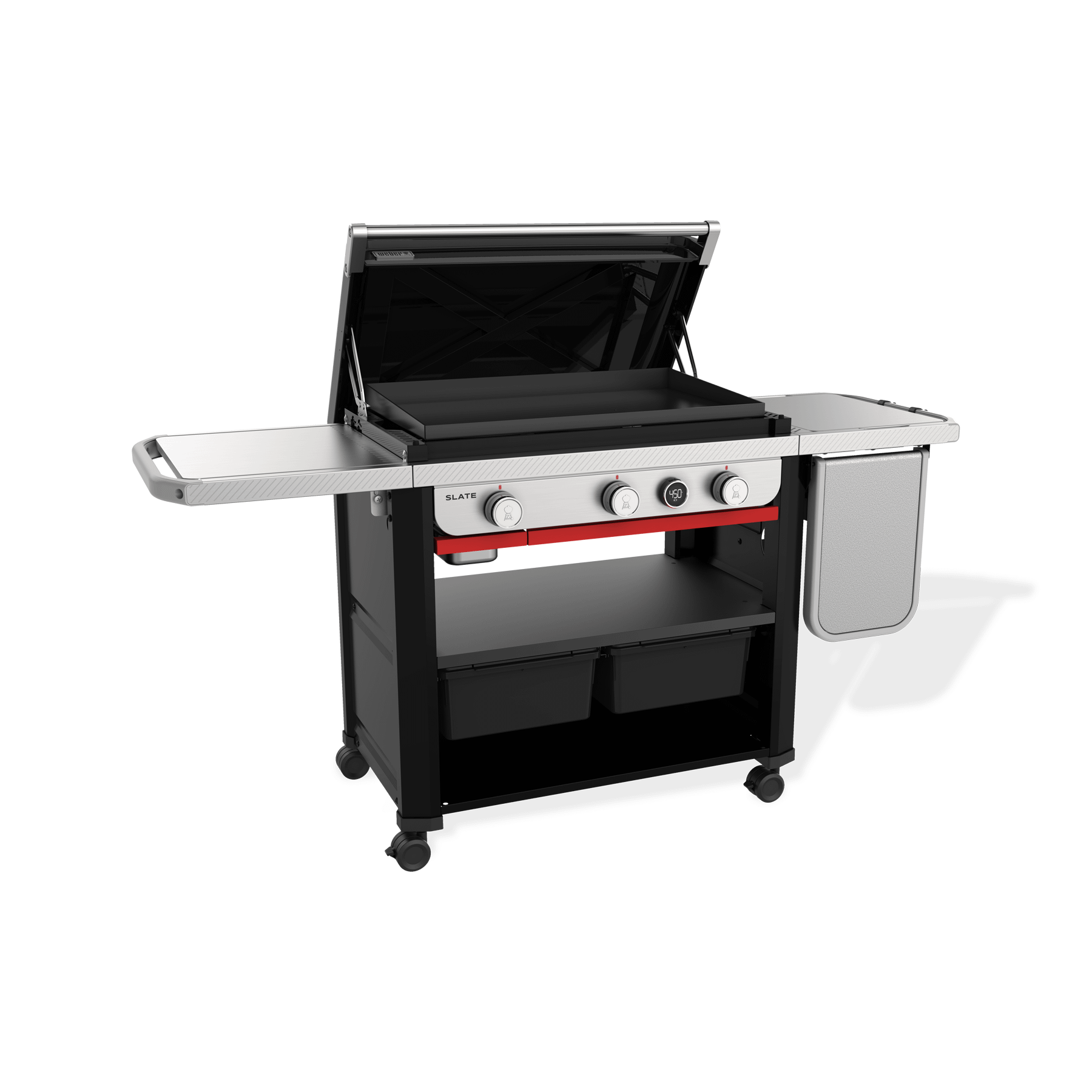 Weber 1500013 Slate™ 30" Rust-Resistant Griddle With Extendable Side Table - Black