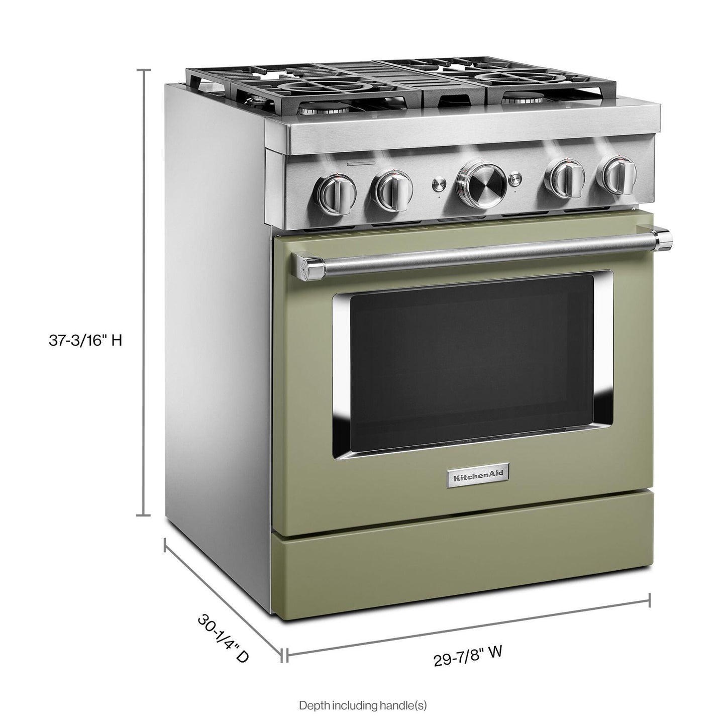 Kitchenaid KFDC500JAV Kitchenaid® 30'' Smart Commercial-Style Dual Fuel Range With 4 Burners - Avocado Cream