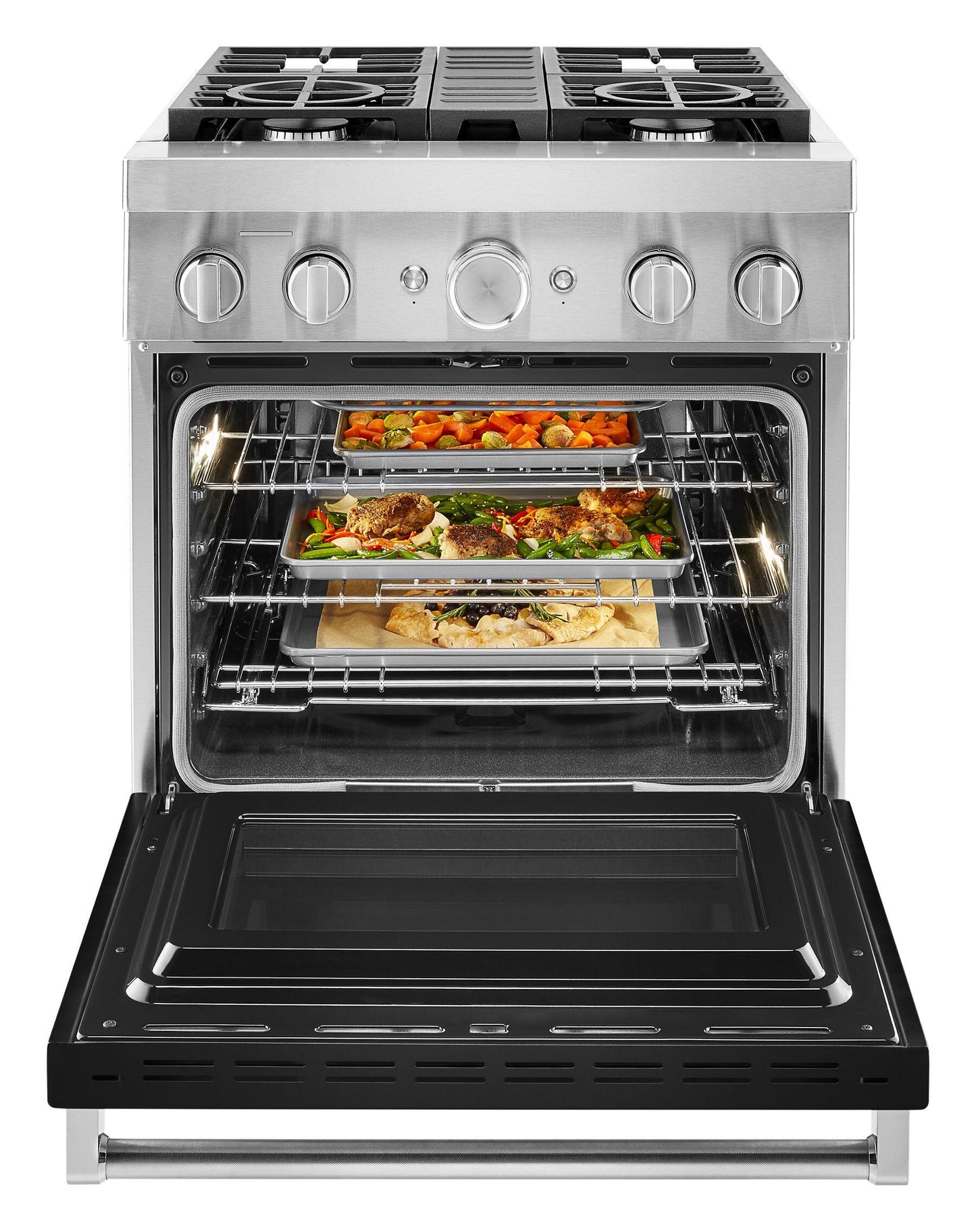 Kitchenaid KFDC500JBK Kitchenaid® 30'' Smart Commercial-Style Dual Fuel Range With 4 Burners - Imperial Black