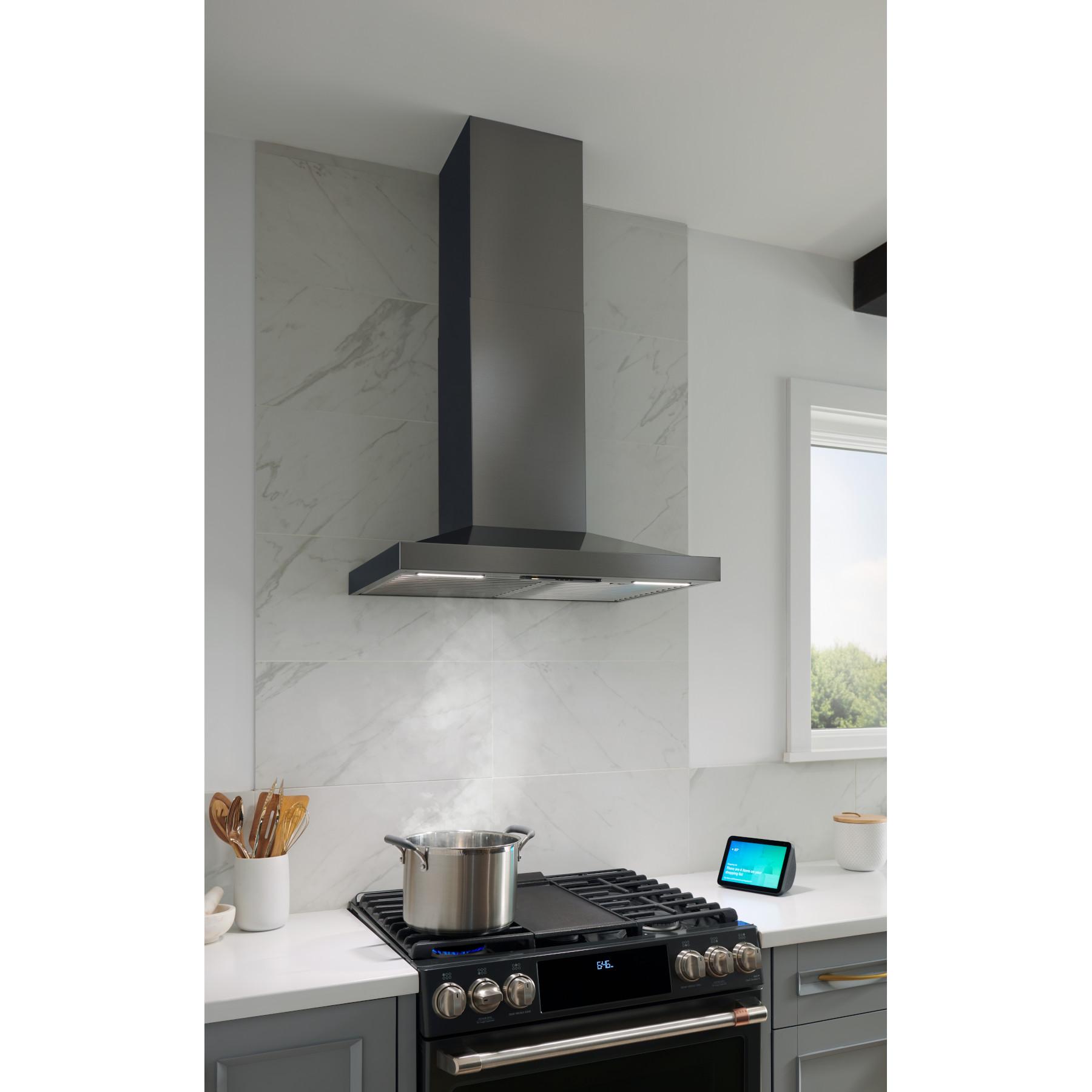 Best Range Hoods WCS1306BLS 30-Inch Wall Mount Chimney Hood W/ Smartsense® And Voice Control, 650 Max Blower Cfm, Black Stainless (Wcs1 Series)