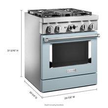 Kitchenaid KFDC500JMB Kitchenaid® 30'' Smart Commercial-Style Dual Fuel Range With 4 Burners - Misty Blue
