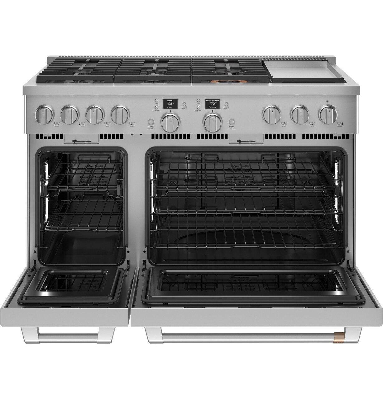 Cafe C2Y486P2TS1 Café™ 48" Smart Dual-Fuel Commercial-Style Range With 6 Burners And Griddle (Natural Gas)