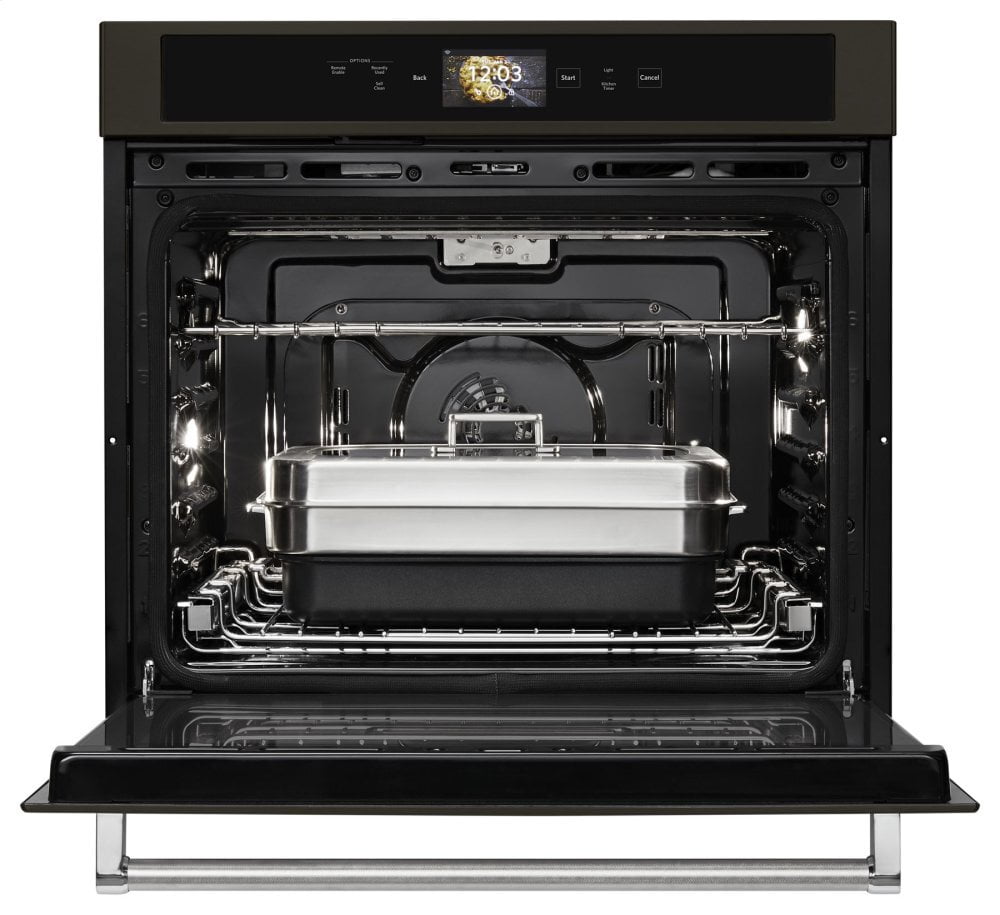 Kitchenaid KOSE900HBS Smart Oven+ 30" Single Oven With Powered Attachments And Printshield&#8482; Finish - Black Stainless Steel With Printshield&#8482; Finish