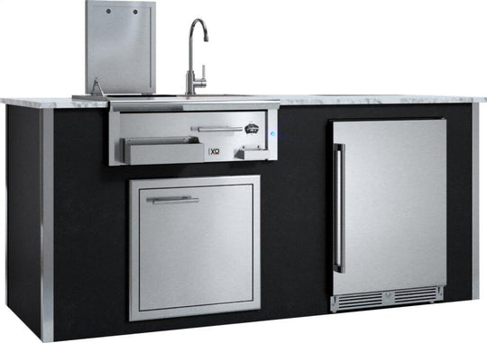 Xo Appliance XOGOKBARV1BL Appliance Ready Pre-Assembled Entertaining Trio Island Black COMPONENTS SOLD SEPARATELY