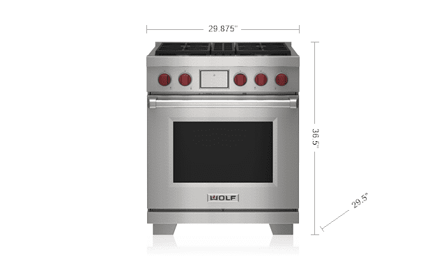 Wolf DF30450SPLP 30" Dual Fuel Range - 4 Burners