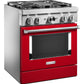 Kitchenaid KFDC500JPA Kitchenaid® 30'' Smart Commercial-Style Dual Fuel Range With 4 Burners - Passion Red