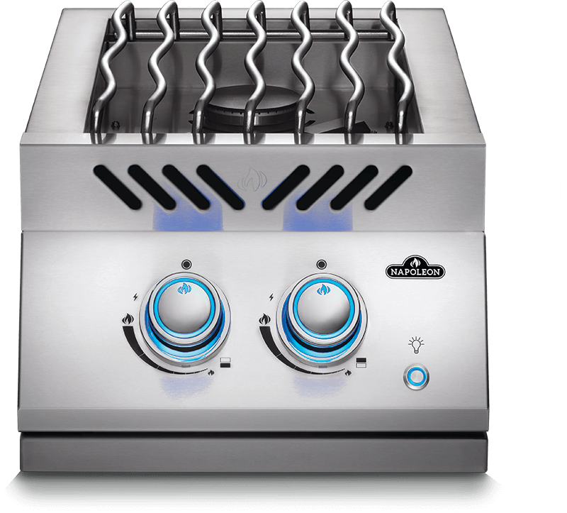 Napoleon Bbq BIB12RTNSS Built-In 700 Series Inline Dual Range Top Burner With Stainless Steel Cover , Stainless Steel , Natural Gas