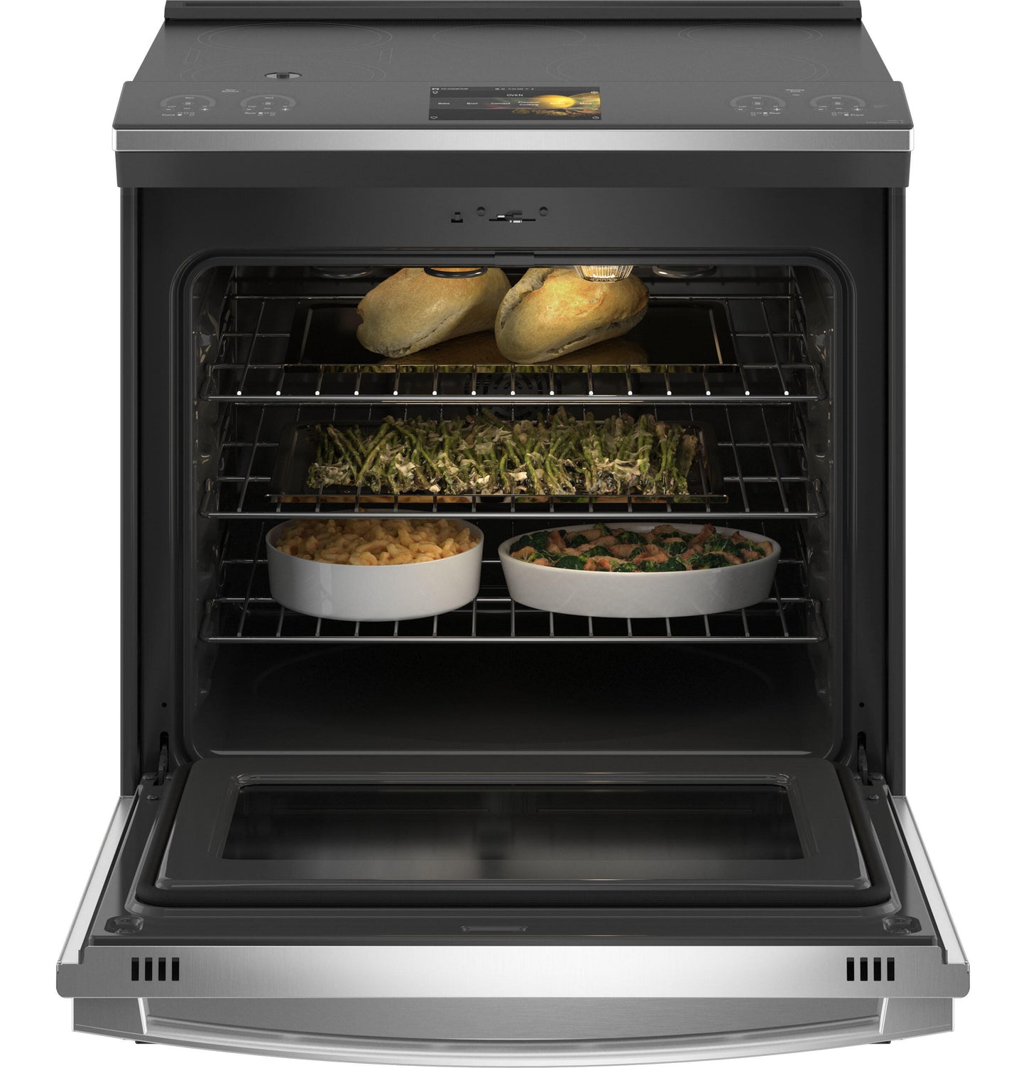 Ge Appliances PHS93XYPFS Ge Profile&#8482; 30" Smart Slide-In Front-Control Induction Fingerprint Resistant Range With In Oven Camera