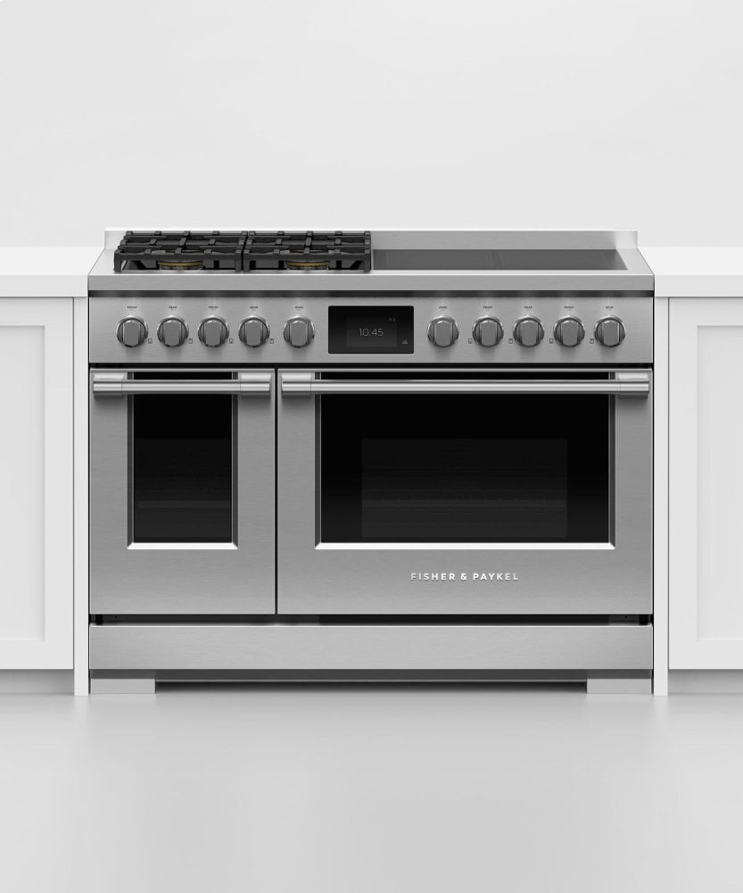 Fisher & Paykel RHV3484N Dual Fuel Range, 48", 4 Burners, 4 Induction Zones, Self-Cleaning