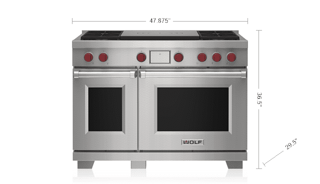 Wolf DF48450FSP 48" Dual Fuel Range - 4 Burners And French Top