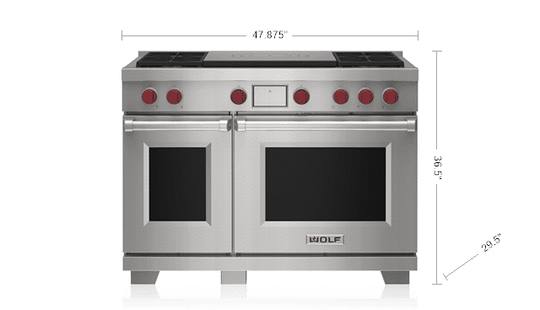 Wolf DF48450FSP 48" Dual Fuel Range - 4 Burners And French Top