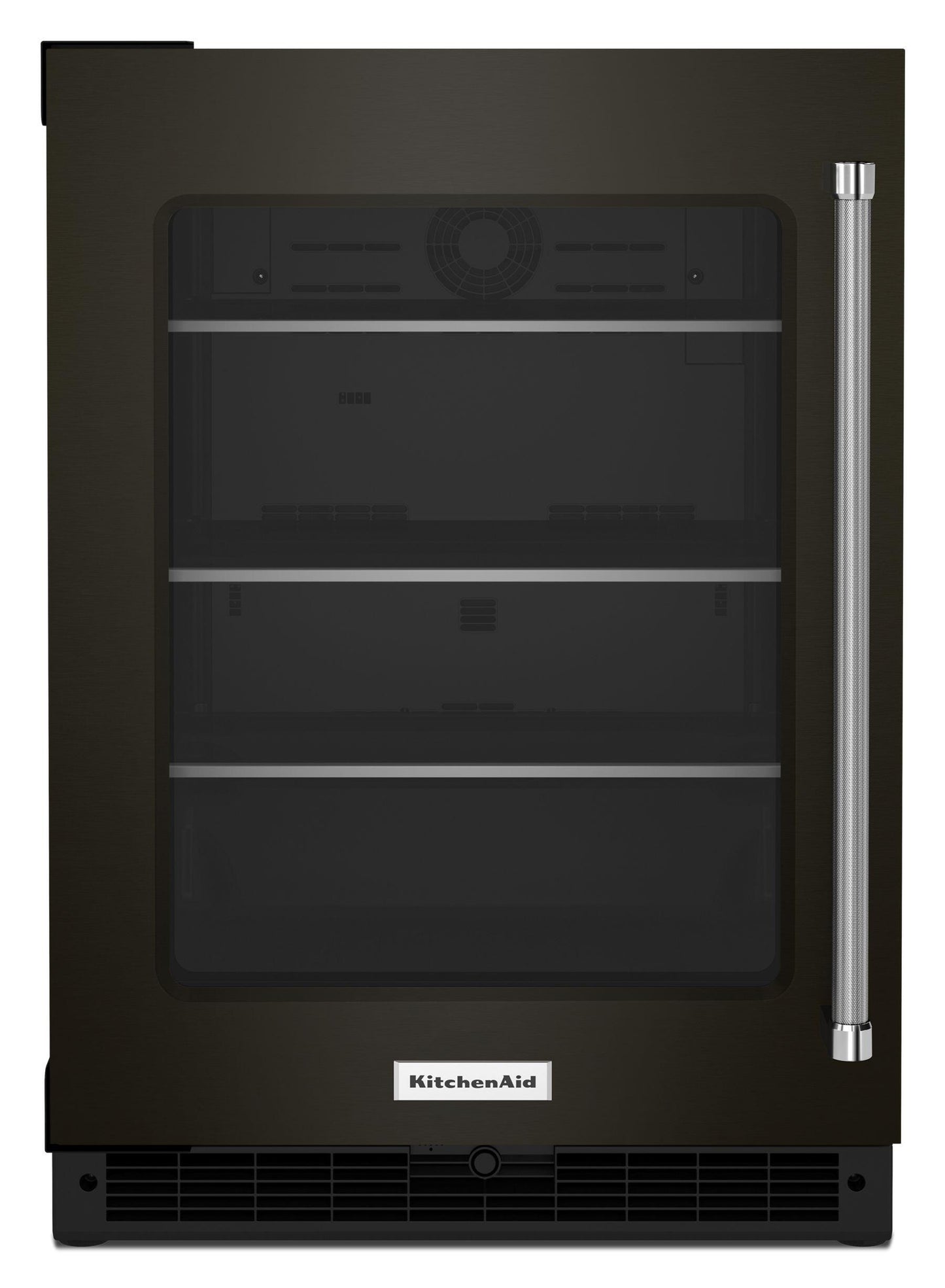 Kitchenaid KURL314KBS 24" Undercounter Refrigerator With Glass Door And Shelves With Metallic Accents - Black Stainless Steel With Printshield&#8482; Finish