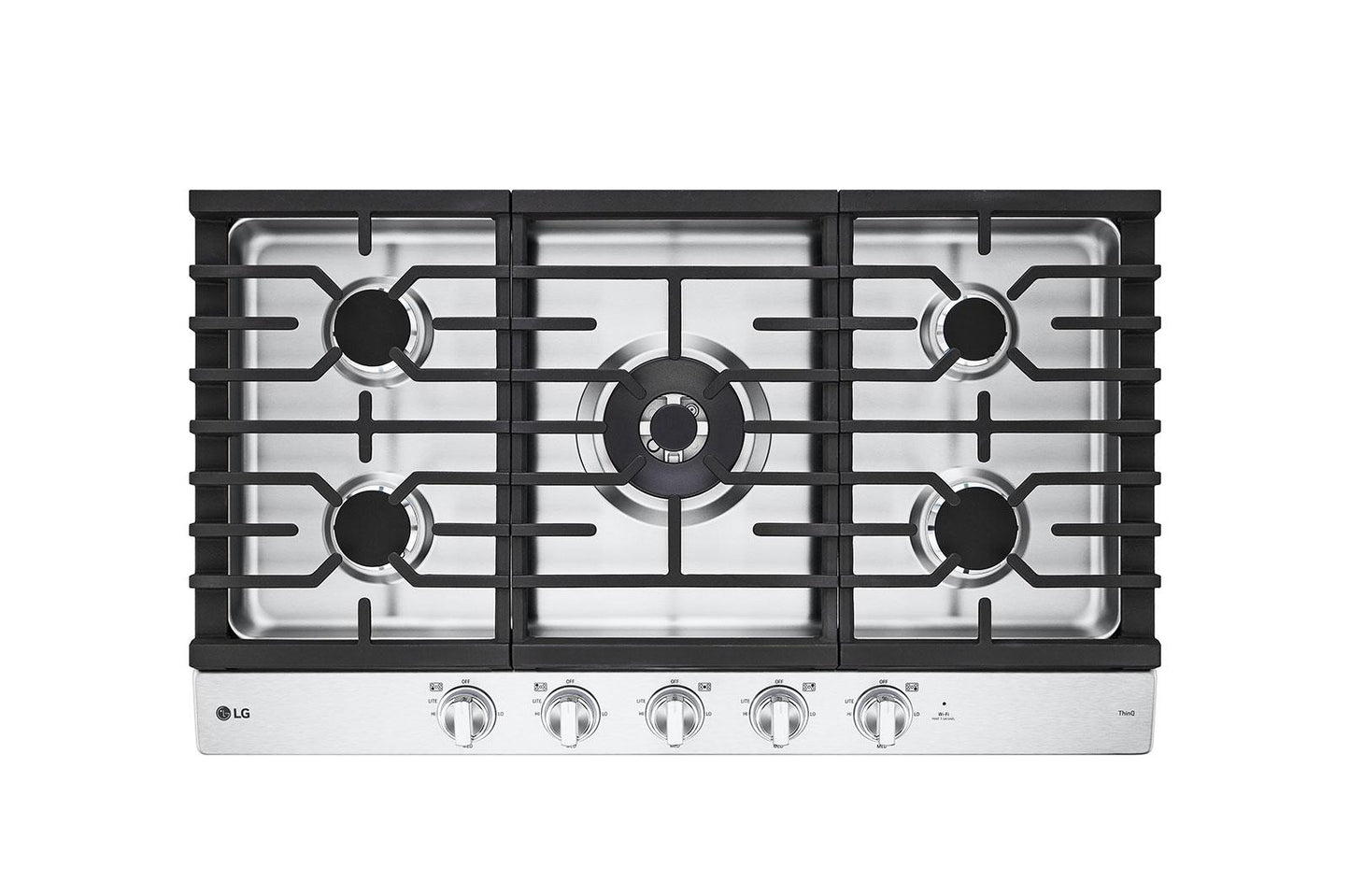 Lg CBGJ3627S 36" Smart Gas Cooktop With Ultraheat&#8482; 22K Btu Dual Burner And Led Knobs