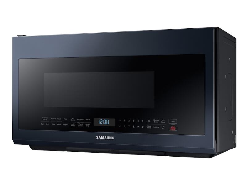 Samsung ME21A706BQN 2.1 Cu. Ft. Smart Bespoke Over-The-Range Microwave With Sensor Cooking In Fingerprint Resistant Navy Steel
