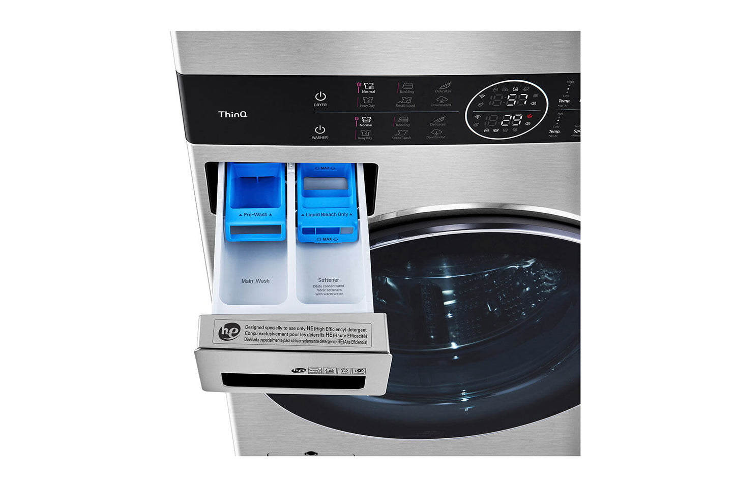 Lg WSEX200HNA Lg Studio Single Unit Front Load Washtower&#8482; With Center Control&#8482; 5.0 Cu. Ft. Washer And 7.4 Cu. Ft. Electric Dryer