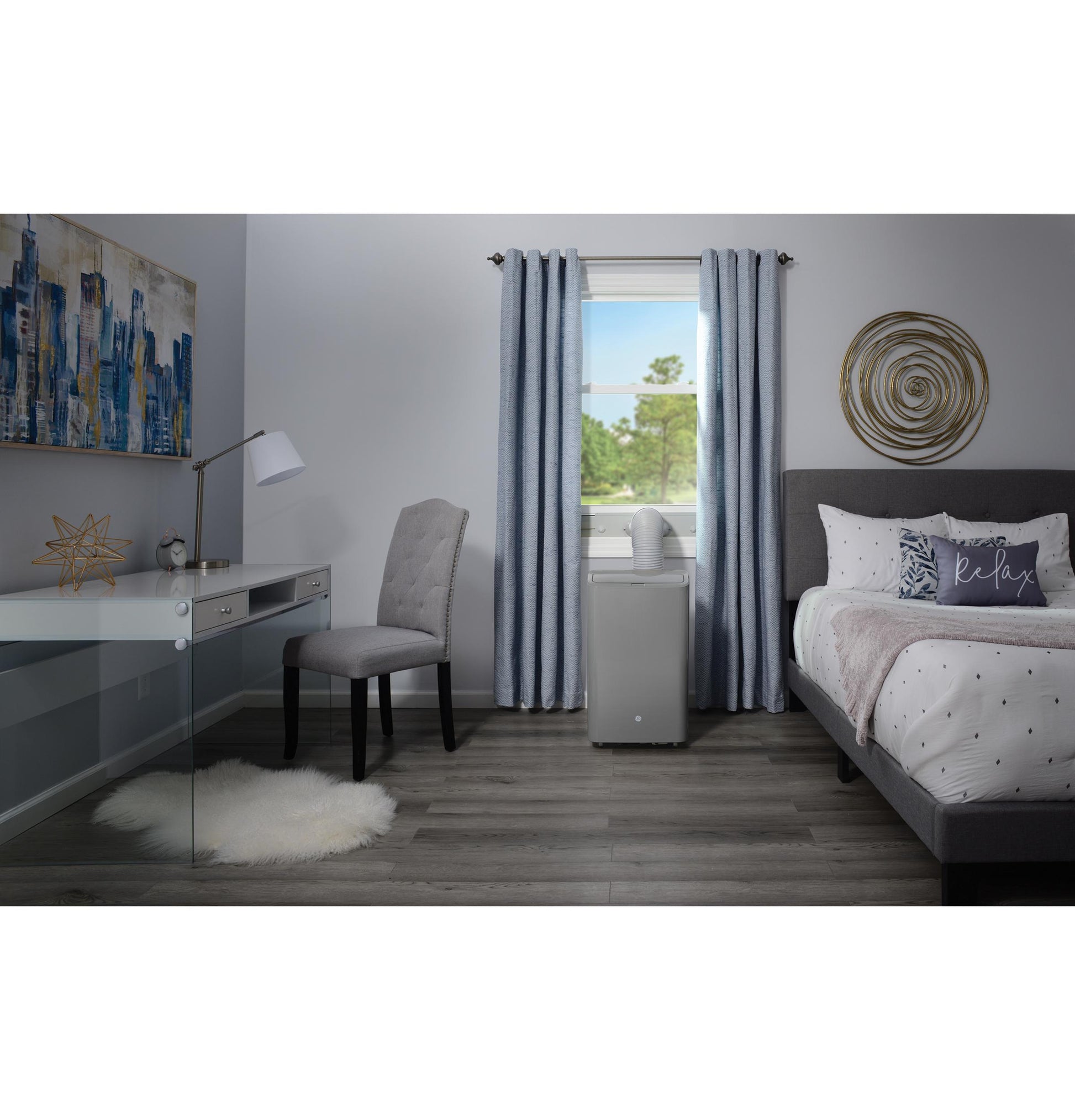 Ge Appliances APSD08JASG Ge® 8,500 Btu Heat/Cool Portable Air Conditioner With Dehumidifier And Remote, Grey