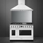 Smeg CPF48UGMWH Portofino Pro-Style Dual Fuel Range, White, 48