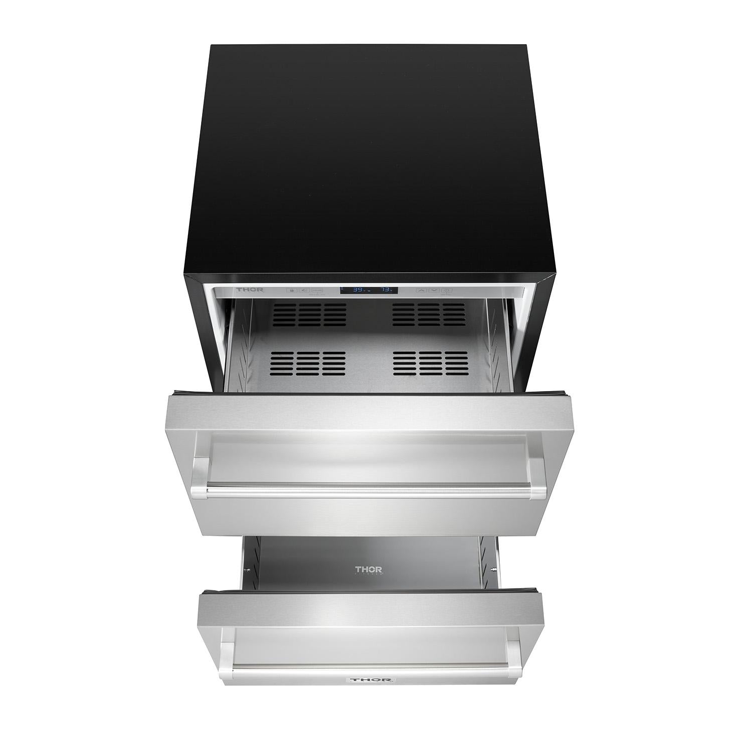 Thor Kitchen TRF24U 24 Inch Indoor Outdoor Refrigerator Drawer In Stainless Steel