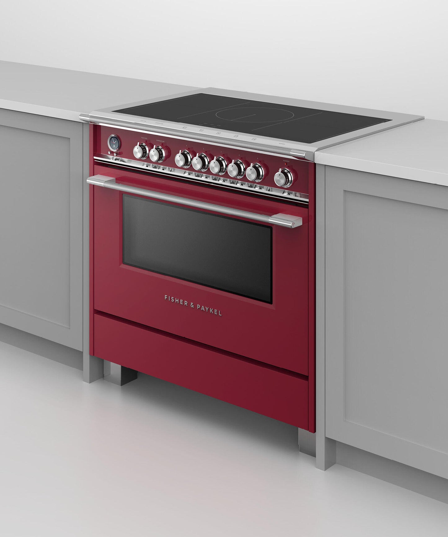 Fisher & Paykel OR36SCI6R1 Induction Range, 36", 5 Zones With Smartzone, Self-Cleaning