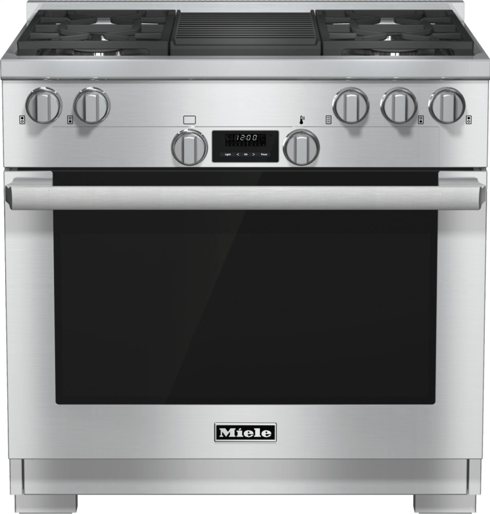 Miele HR11351GCLEANTOUCHSTEEL Hr 1135-1 G - 36 Inch Range All Gas With Directselect, Twin Convection Fans And M Pro Dual Stacked Burners