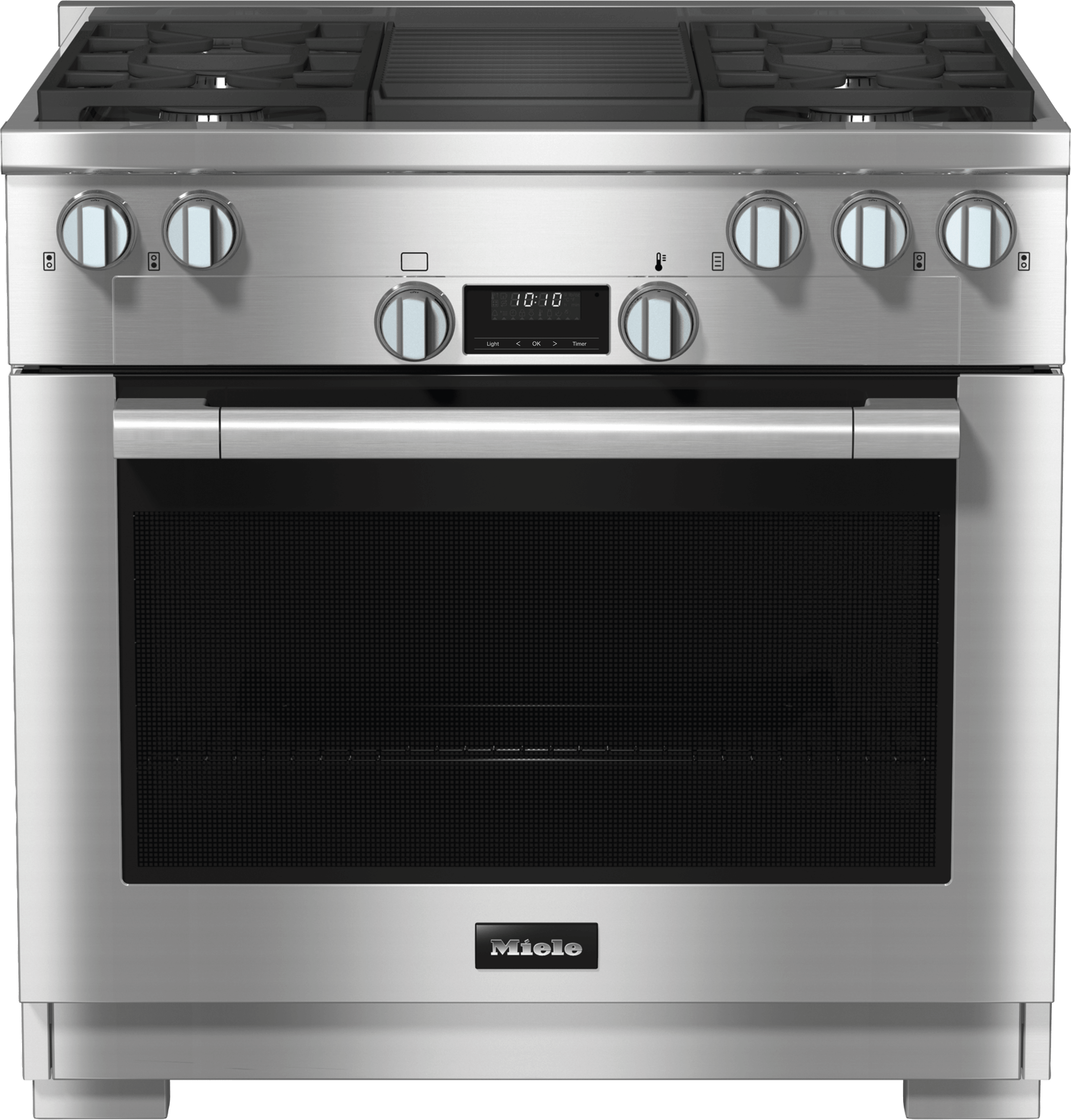 Miele HR11353GAGGRCLEANTOUCHSTEEL Hr 1135-3 G Ag Gr - 36 Inch Range All Gas With Directselect, Twin Convection Fans And M Pro Dual Stacked Burners