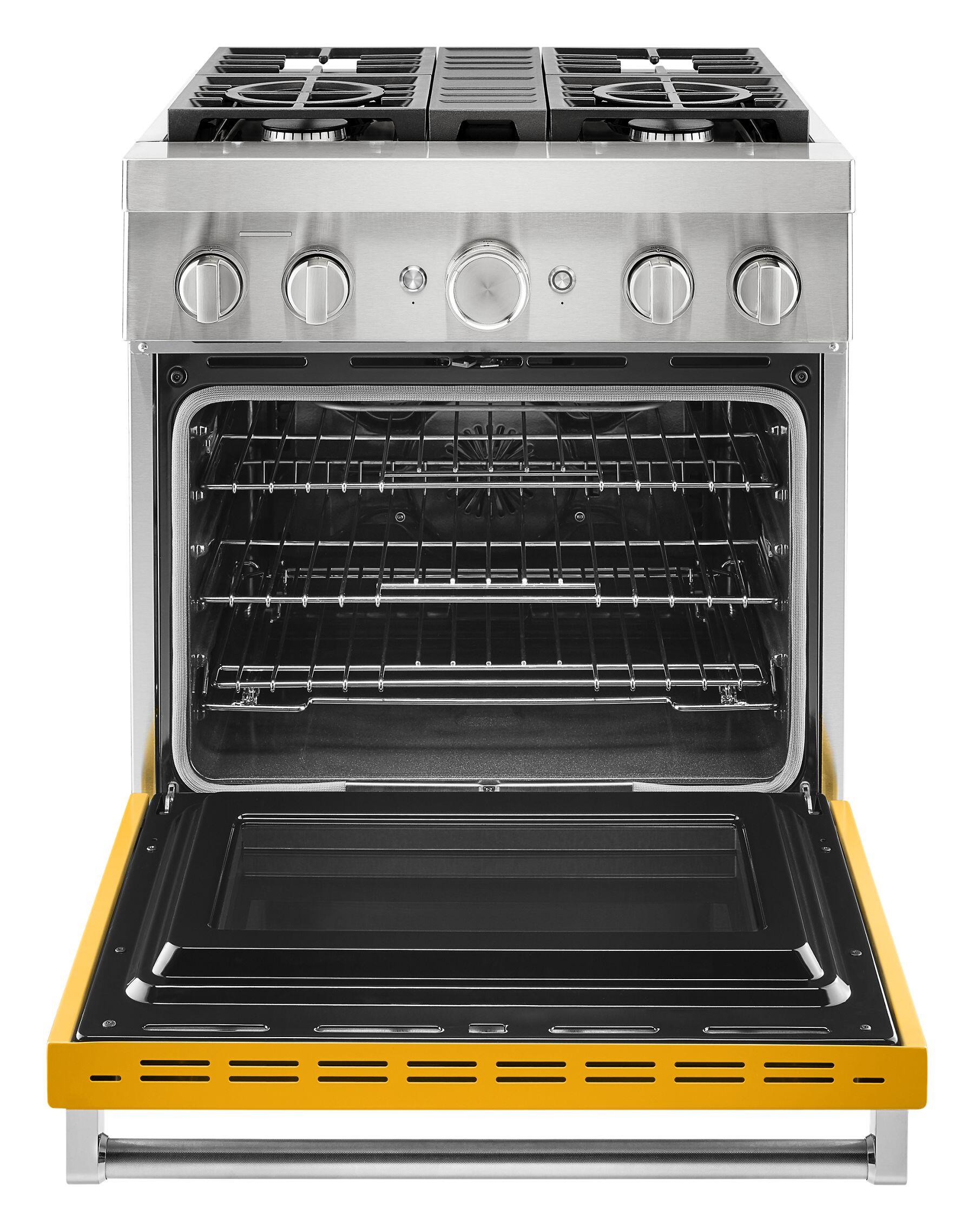 Kitchenaid KFDC500JYP Kitchenaid® 30'' Smart Commercial-Style Dual Fuel Range With 4 Burners - Yellow Pepper