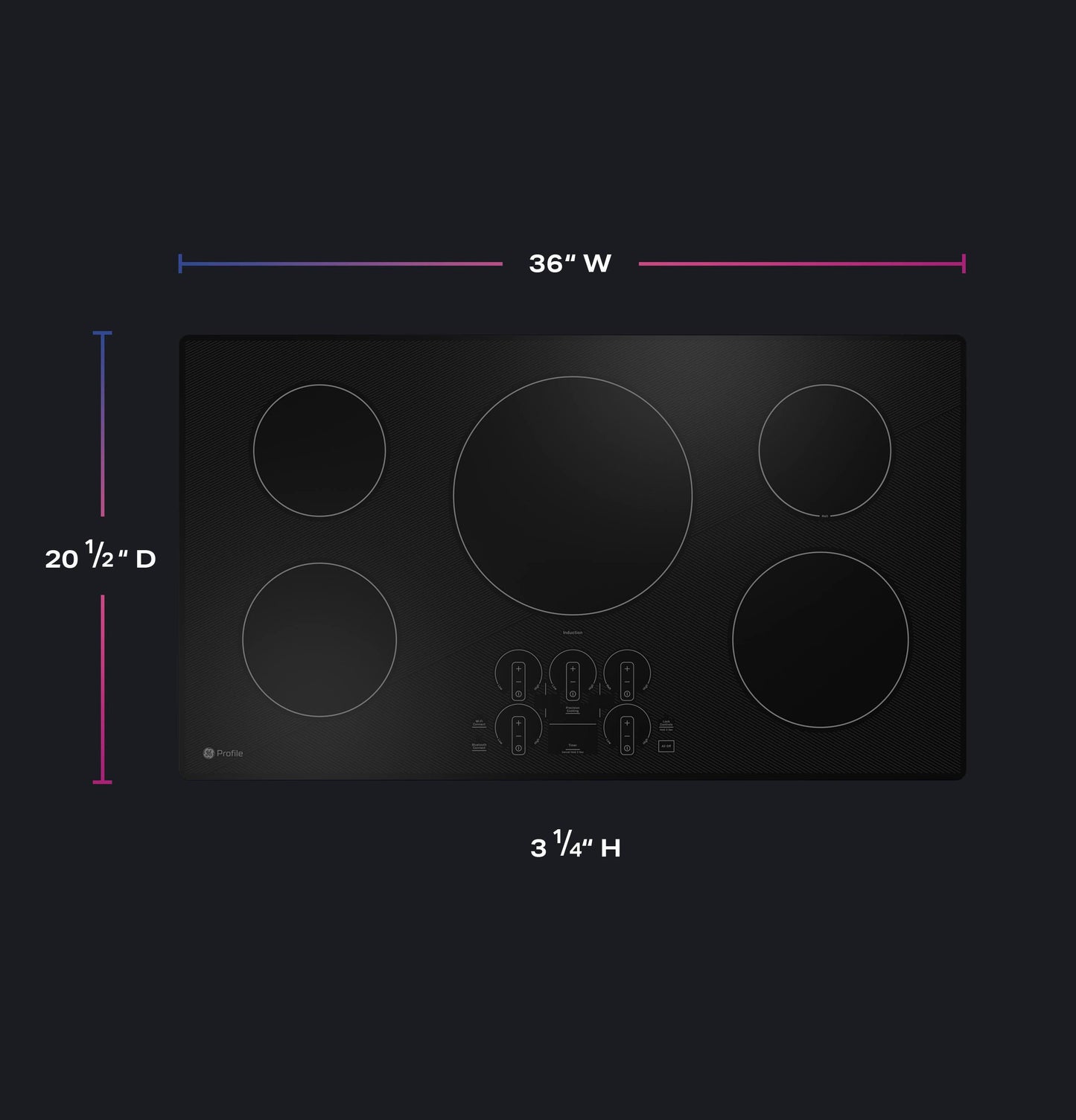 Ge Appliances PHP7036DTBB Ge Profile™ 36" Built-In Touch Control Induction Cooktop