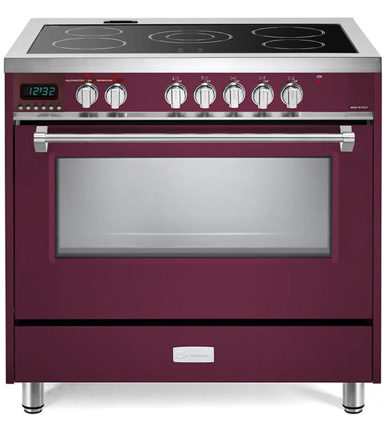 Verona VDFSEE365BU Burgundy 36" Designer Electric Glass Top Range - Designer Series