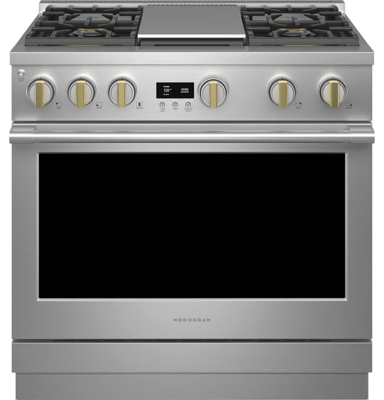 Monogram ZGP364NDTSS Monogram 36" All Gas Professional Range With 4 Burners An Griddle (Natural Gas)