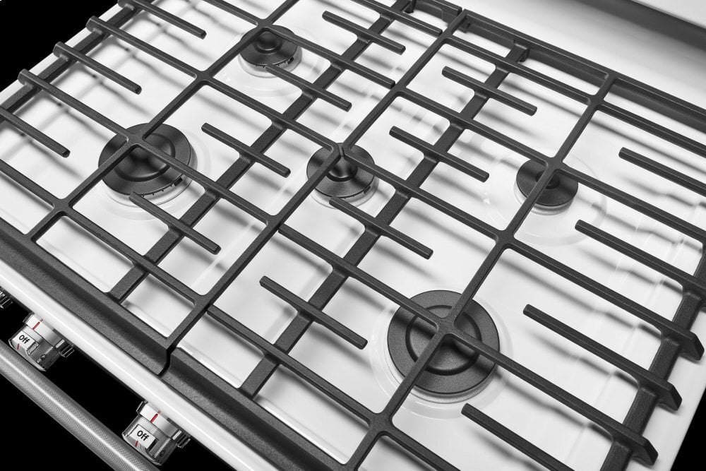 Kitchenaid KFGG500EWH 30-Inch 5-Burner Gas Convection Range - White