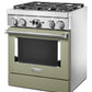 Kitchenaid KFDC500JAV Kitchenaid® 30'' Smart Commercial-Style Dual Fuel Range With 4 Burners - Avocado Cream