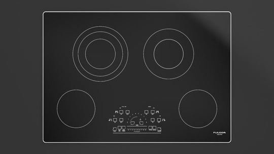 Fulgor Milano F6RT30S2 30" Radiant Cooktop With Brushed Aluminum Trim - Black Glass