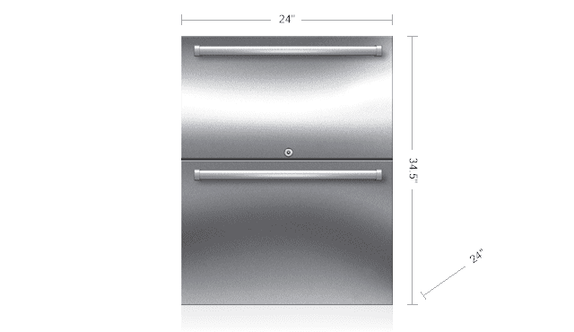 Sub-Zero ID24RO 24" Designer Outdoor Refrigerator Drawers - Panel Ready