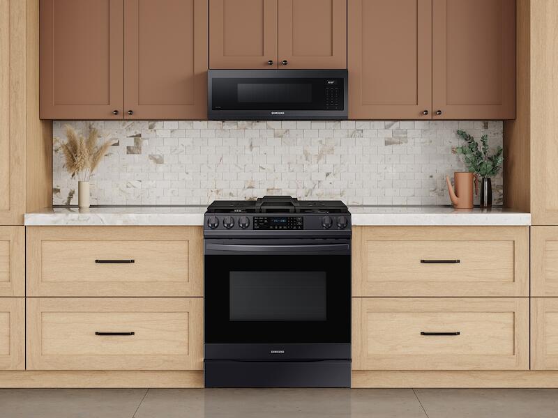 Samsung ME11A7710DG 1.1 Cu. Ft. Smart Slim Over-The-Range Microwave With 550 Cfm Hood Ventilation, Wi-Fi & Voice Control In Black Stainless Steel