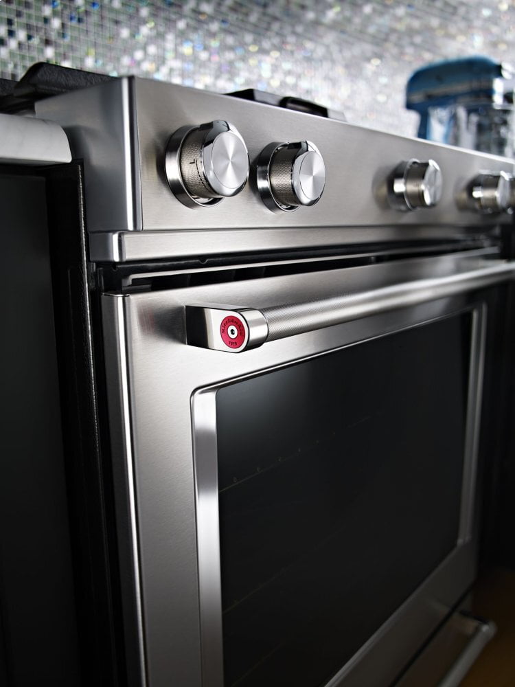 Kitchenaid KSDB900ESS 30-Inch 5-Burner Dual Fuel Convection Slide-In Range With Baking Drawer - Stainless Steel
