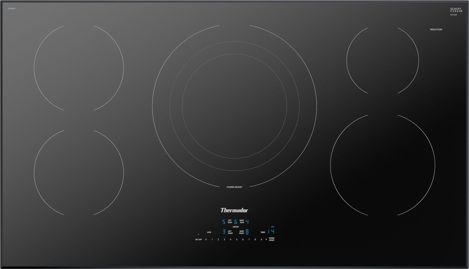 Thermador CIT365YB Induction Cooktop 36'' Black, Surface Mount Without Frame Cit365Yb