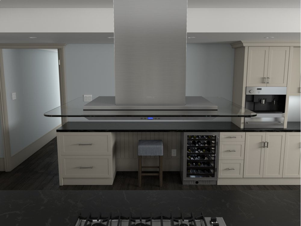 Zephyr ZVNE42AG 42" Verona Island Hood W/715Cfm Blower,5 Speed Levels,Act,Dcbl Supprsson