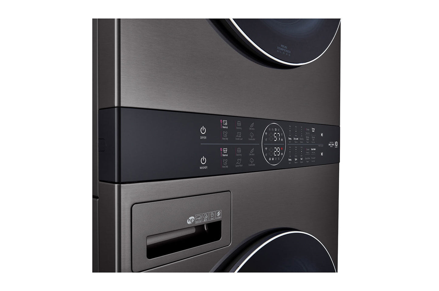 Lg WKEX200HBA Single Unit Front Load Lg Washtower&#8482; With Center Control&#8482; 4.5 Cu. Ft. Washer And 7.4 Cu. Ft. Electric Dryer
