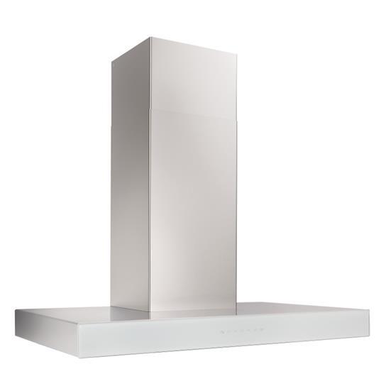 Best Range Hoods WCB3I36SBW Ispira 36-In. 650 Max Cfm Stainless Steel Chimney Range Hood With Purled™ Light System And White Glass