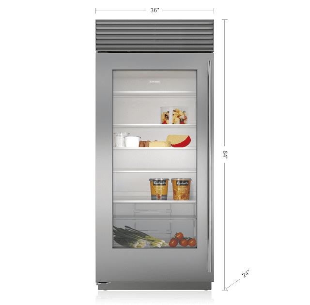 Sub-Zero BI36RGSTHLH 36" Classic Refrigerator With Glass Door