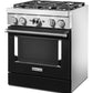 Kitchenaid KFDC500JBK Kitchenaid® 30'' Smart Commercial-Style Dual Fuel Range With 4 Burners - Imperial Black